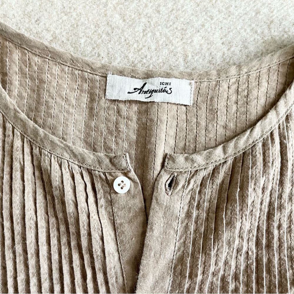 Ichi antiquites hand dyed cotton khadi pintuck shirt - Picture 8 of 12